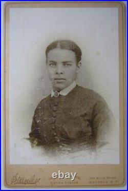 Antique 19TH C. African American Black Woman CABINET CARD Photograph WAVERLY, NY