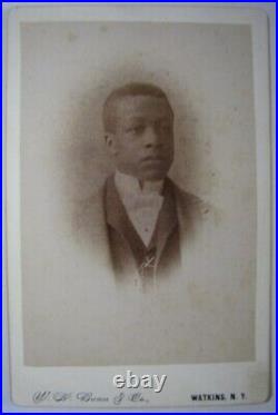 Antique 19th C. African American Man Cabinet Card Photograph Watkins NY