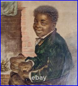 Antique 19th C. Print of a Young Black Man with Bellows Pub. C. Baxter, London