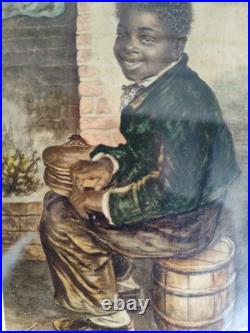 Antique 19th C. Print of a Young Black Man with Bellows Pub. C. Baxter, London