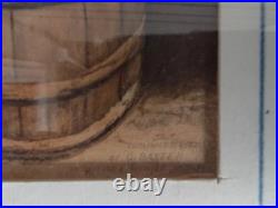 Antique 19th C. Print of a Young Black Man with Bellows Pub. C. Baxter, London