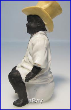 Antique 19th Century Black Americana Bisque Figurine Child on Chamber Pot #2 yqz