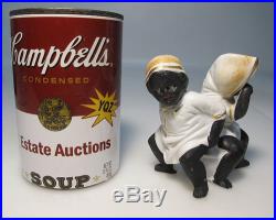 Antique 19th Century Black Americana Bisque Figurine Children on Chamber Pot yqz