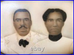 Antique 19th c. Victorian African American Black Hand-Tinted Portrait RARE