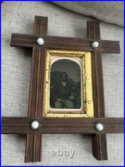 Antique 19thC African American Portrait Tintype R. H. Dewey Pittsfield Mass