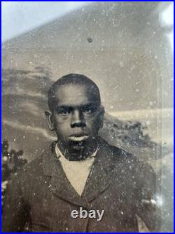 Antique 19thC African American Portrait Tintype R. H. Dewey Pittsfield Mass