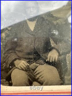 Antique 19thC African American Portrait Tintype R. H. Dewey Pittsfield Mass