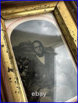 Antique 19thC African American Portrait Tintype R. H. Dewey Pittsfield Mass
