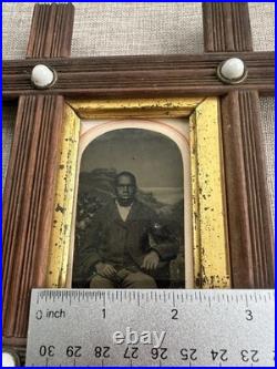 Antique 19thC African American Portrait Tintype R. H. Dewey Pittsfield Mass