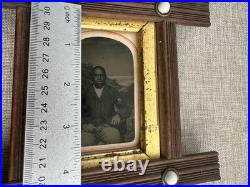 Antique 19thC African American Portrait Tintype R. H. Dewey Pittsfield Mass