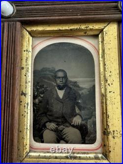 Antique 19thC African American Portrait Tintype R. H. Dewey Pittsfield Mass