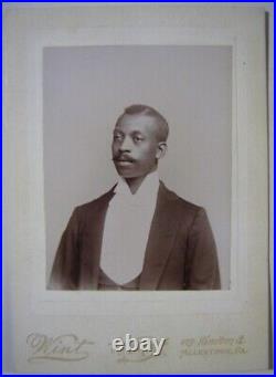 Antique AFRICAN AMERICAN MAN Butler CABINET CARD PHOTOGRAPH Allentown, PA