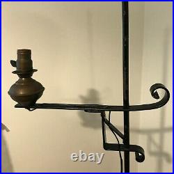 Antique Adjustable Arm Bridge Floor Lamp Wrought Iron