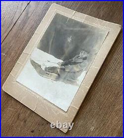 Antique African American Black Child on Sled Brooklyn NY Cabinet Photo