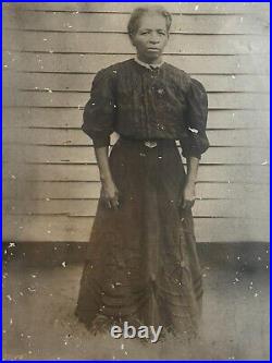 Antique African American Black Woman Photo w Orig Frame Id'd MS. Plantation