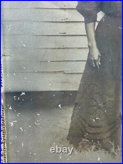 Antique African American Black Woman Photo w Orig Frame Id'd MS. Plantation