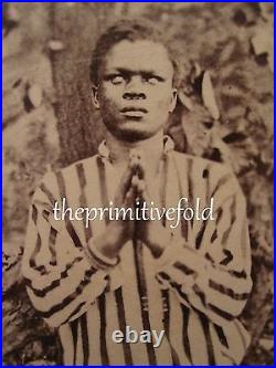 Antique African American Blind Faith Boy Black History Artistic Stereoview Photo
