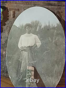 Antique African American COLORED FEMALE HOLDING BOOKFLORIDA