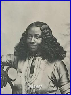 Antique African American COLORED FEMALE SITTING LEOPARD PRINT RUG