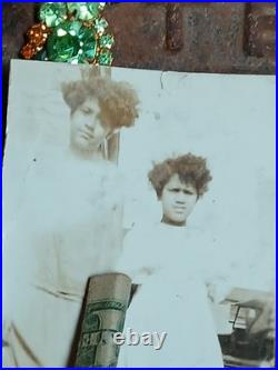 Antique African American COLORED FEMALES SHOWING OFF THERE HAIR