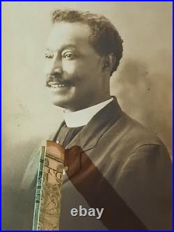 Antique African American COLORED PASTOR BIG MUSTACHE HARRISBURG PA