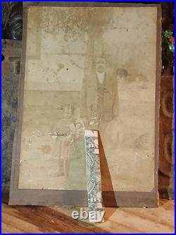 Antique African American Colored Male & Daughter HOLDING A WHITE DOLL