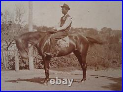 Antique African American Cowboy Horse Equestrian Artistic Edwardian Photo