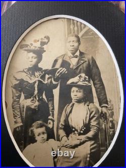 Antique African American Family Portrait Mounted Card Circa 1850-1890