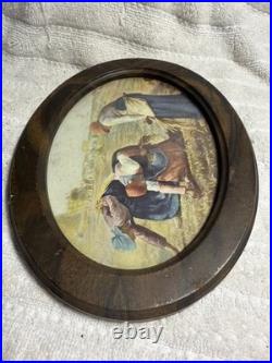 Antique African American Folk Art Slave Monticello Jefferson Wheat Field 8x6