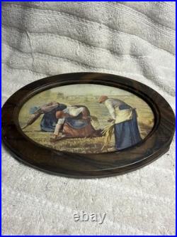 Antique African American Folk Art Slave Monticello Jefferson Wheat Field 8x6