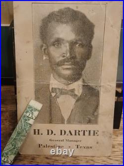 Antique African American H. D. Dartie C. C. B. A COLLEGE PALISTINE TEXAS