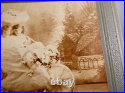 Antique African American Help White Girl Flower Cart Cabinet Card Photo Missouri