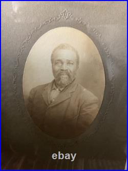 Antique African American Man Portrait Mounted Card Circa 1860