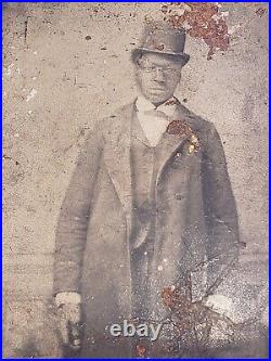 Antique African American Men Suits, Tophat, Canes & Uniform Tinytype Photos