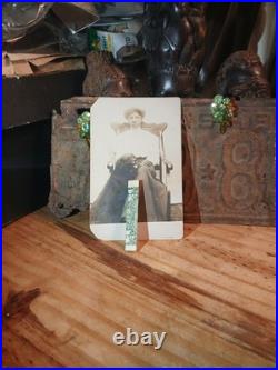 Antique African American Photos COLORED LADY SITTING WITH HER BLACK DOG