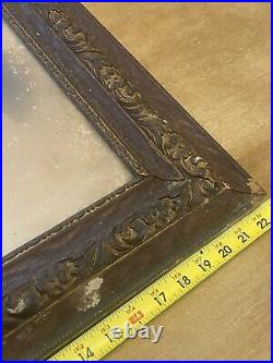 Antique African American Portrait Wood Frame Child Large 27x22