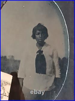 Antique African American TINTYPE COLORED FEMALE SHREVEPORT LOUISIANA
