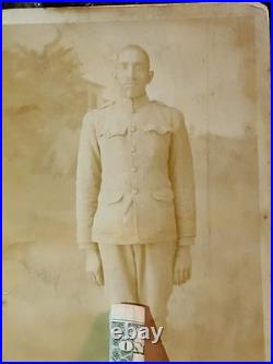 Antique African American WW1 SOLDIER STANDING PROUDLY