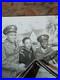 Antique African American WW2 SOLDIERS POSING IN STAGED CAR