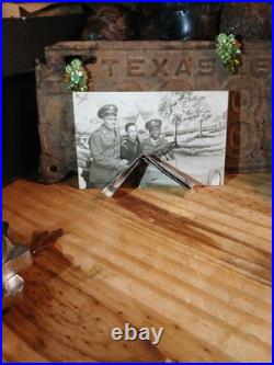 Antique African American WW2 SOLDIERS POSING IN STAGED CAR