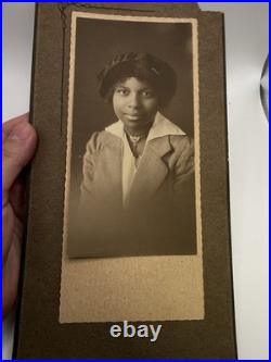 Antique African American Woman Calling Card Photo With Beautiful Inscription