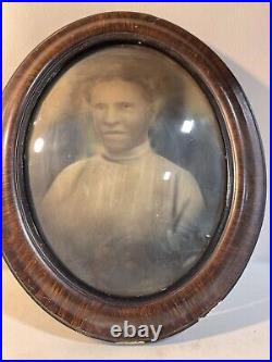 Antique African-American woman oval frame portrait