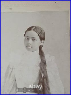 Antique African Cabinet Howard University Student BEAUTIFUL LONG HAIR HBCU