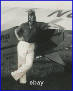 Antique Airport Nr Chicago Possible Tuskegee Airman Pilot Black Aviator IL Photo