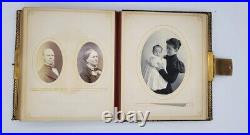 Antique Album 70+ Family Child Photos Photographs Leather 1800's Historical
