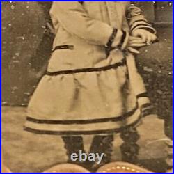 Antique Ambrotype Photo Boy in Dress Uniform Style Original Case MOP Inlay