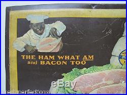 Antique Armour's Star Ham'Black Americana' Sign The Ham What Am and Bacon Too