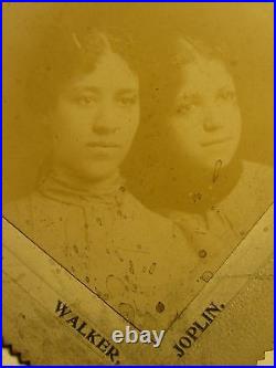 Antique Artistic African American Sisters Girls Walker Pic Joplin Mo Rare Photo