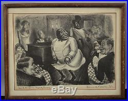 Antique Authentic 1933, Howard Baer, Black Americana Jazz Night Club Lithograph