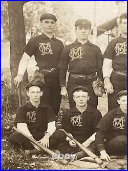Antique Baseball Team Large Photo With Wood Frame